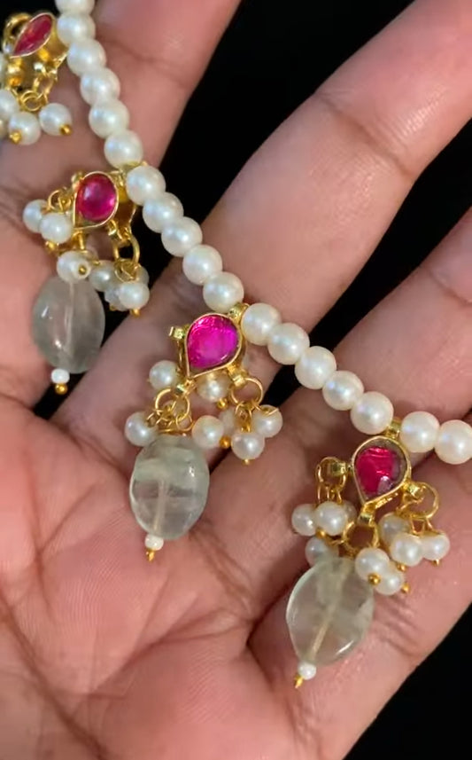 Jadau Kundan Pearl Necklace | Trendy Simple Jadau& Pearl  Mala Necklace