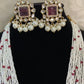 Carved Kundan  Pendant Pearl Mala| Indian Pearl Necklace With Earrings