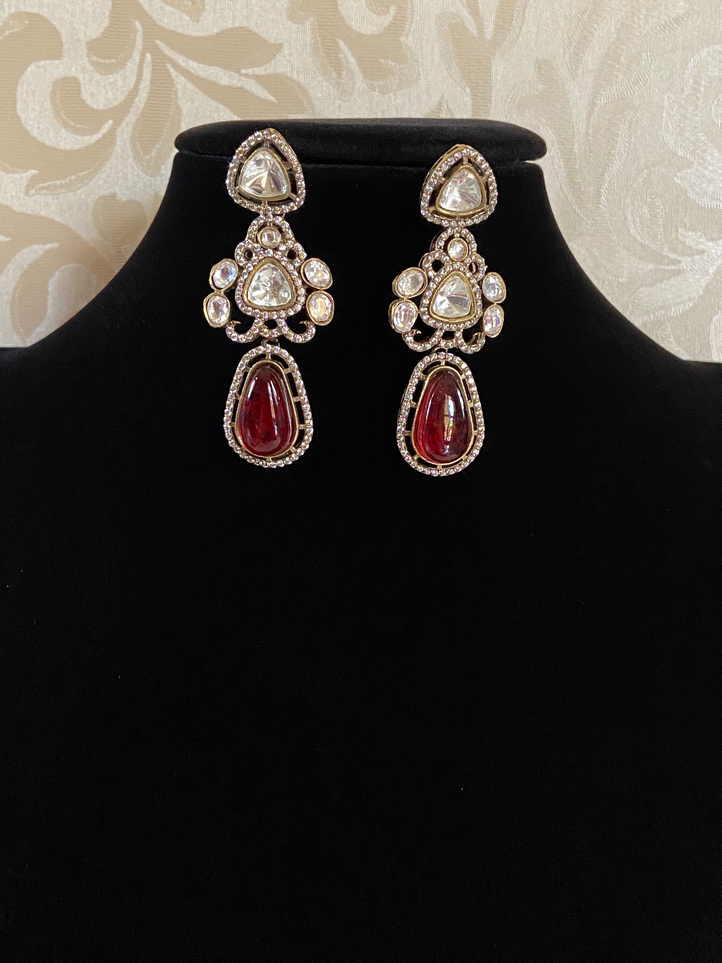 Victorian Doublet Drop Earrings| Indian jewelry in USA