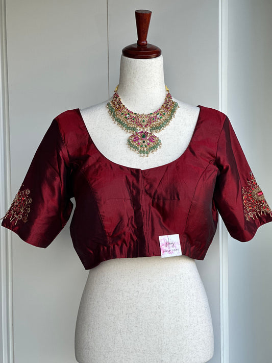 Pure Silk Embroidery Blouse