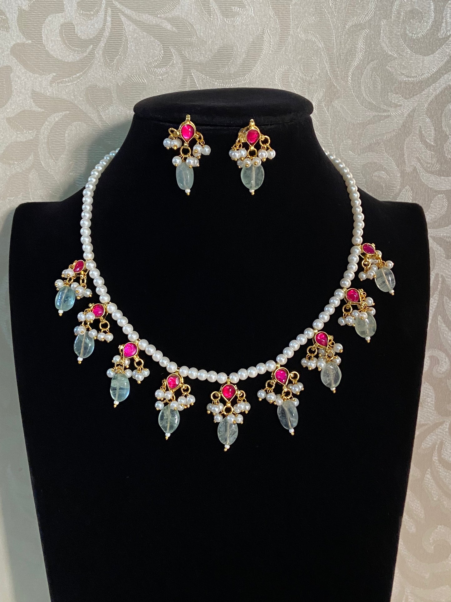 Kundan Pearls Necklace Set | Indian Necklace