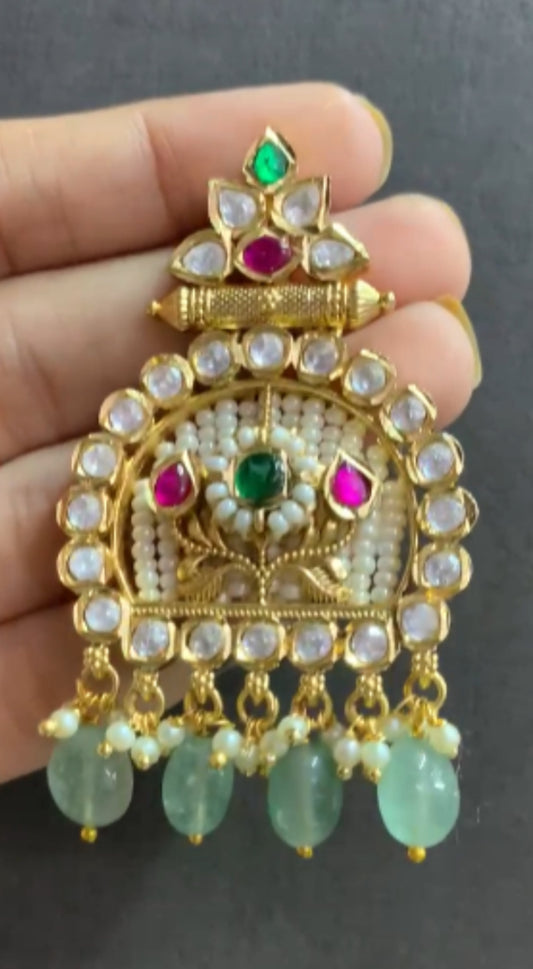 Moissanite Kundan Earrings