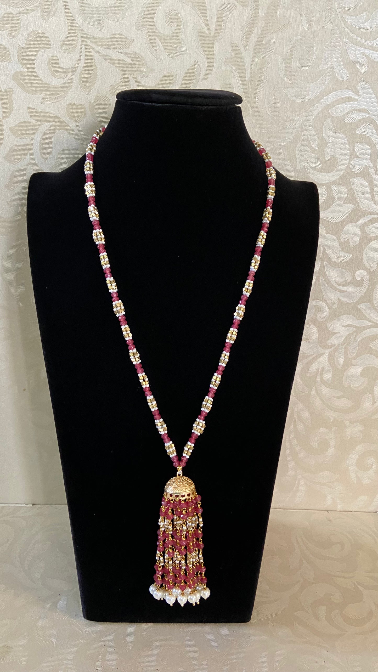Jumka Tassel Pendant Beads Necklace | Indian Jewelry