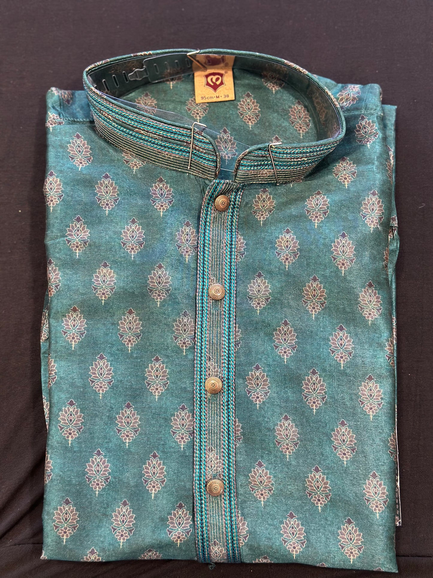 Metallic Green  Buta Printed Kurta Set