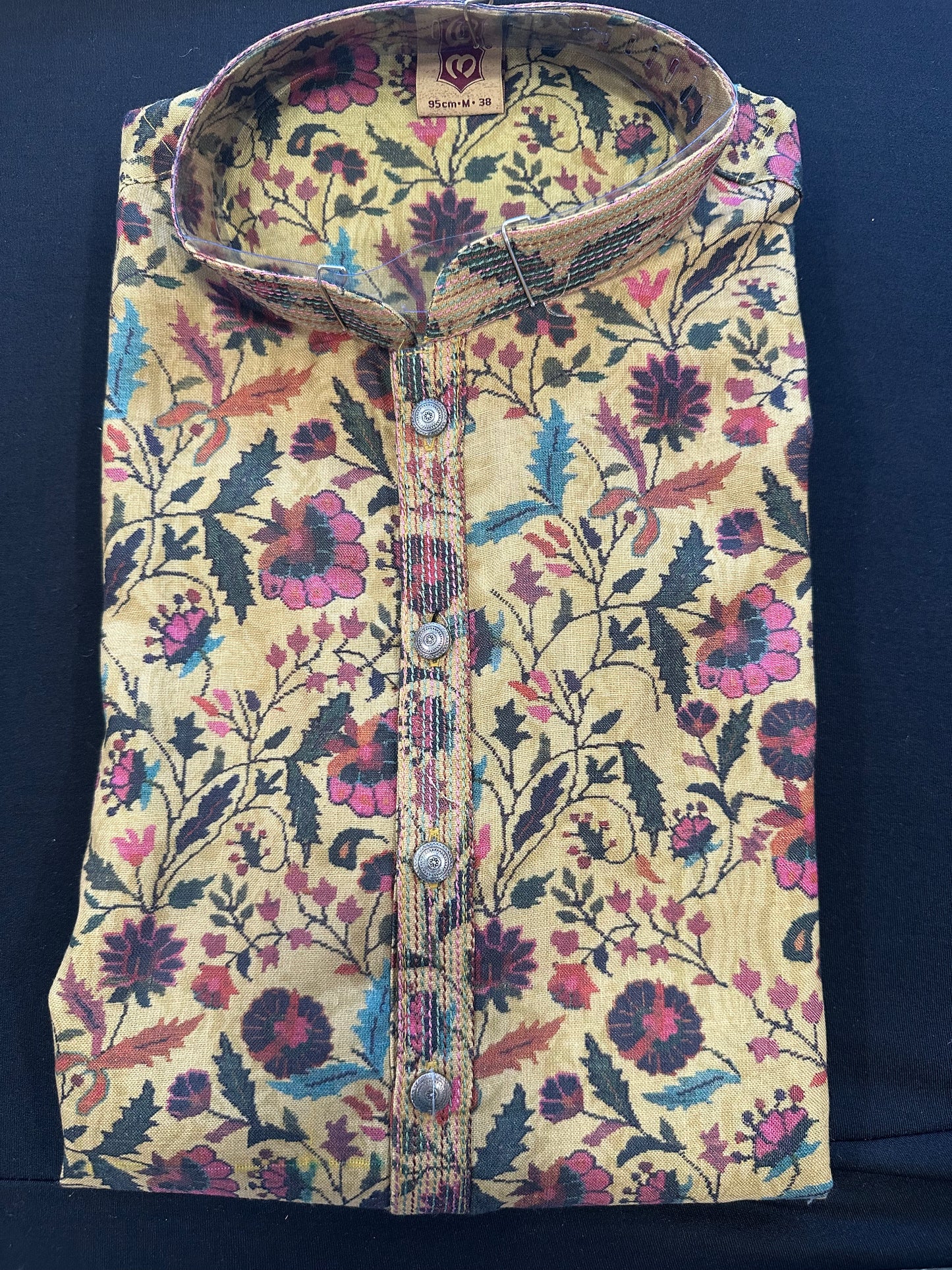 Mustard Floral Printed Kurta Set