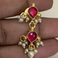 Triple Layer Pearl & Kundan Necklace With Earrings |  Indian Necklace