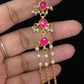 Triple Layer Pearl & Kundan Necklace With Earrings |  Indian Necklace