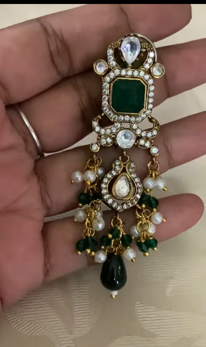 Victorian Pendant  Beads necklace With Earrings | Indian Jewelry in USA