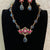 Jadau Pendant Natural Stones Fusion Necklace Set | Indian Necklace | Gift idea
