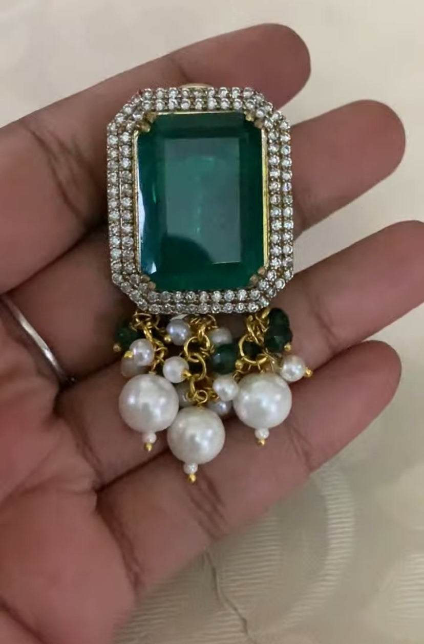 Doublet Kundan Pendant Pearl Mala |Victorian Pendant Pearl Necklace