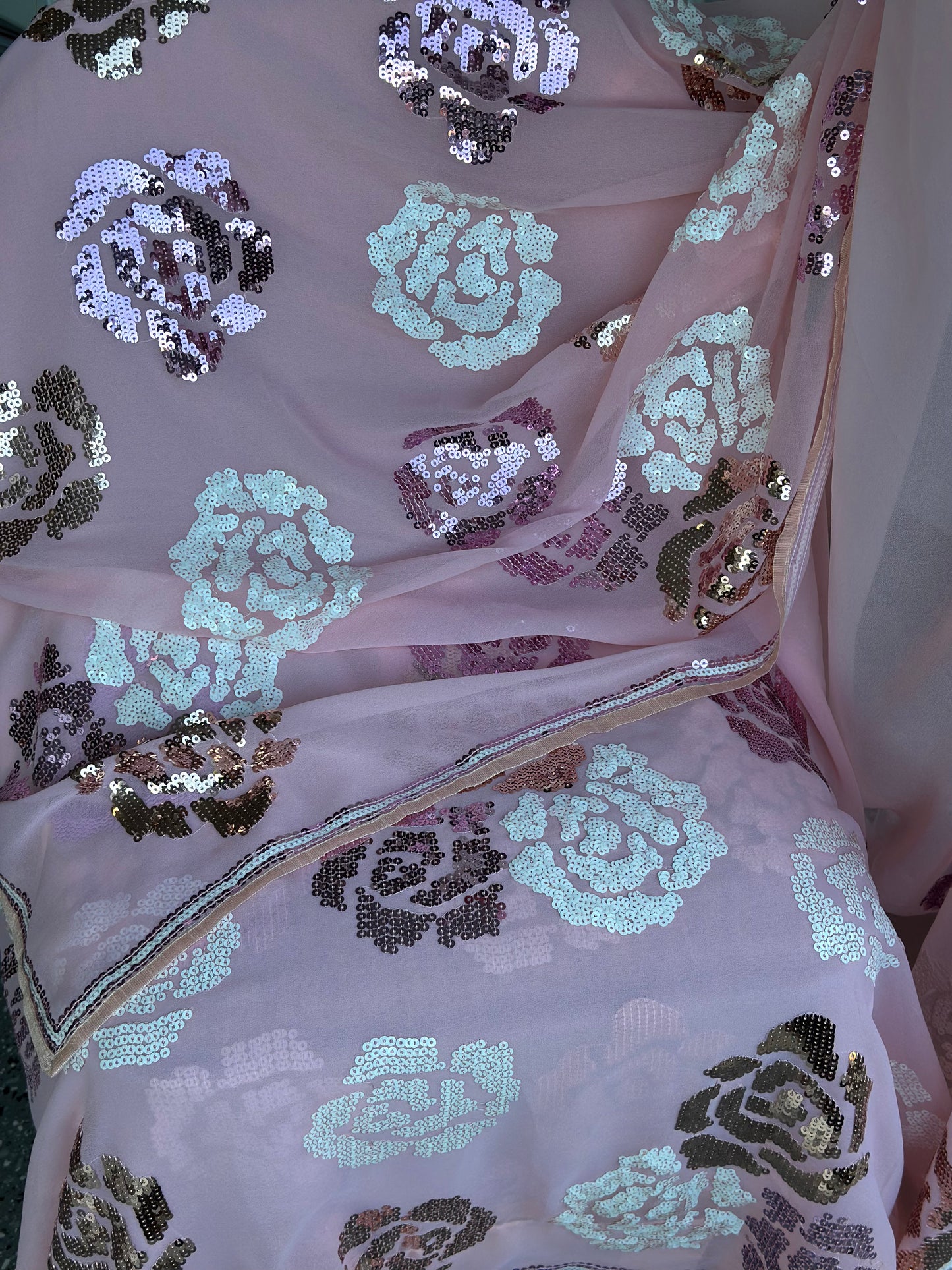 Georgette Sequin Saree |  Party Wear Saree | Gift Saree