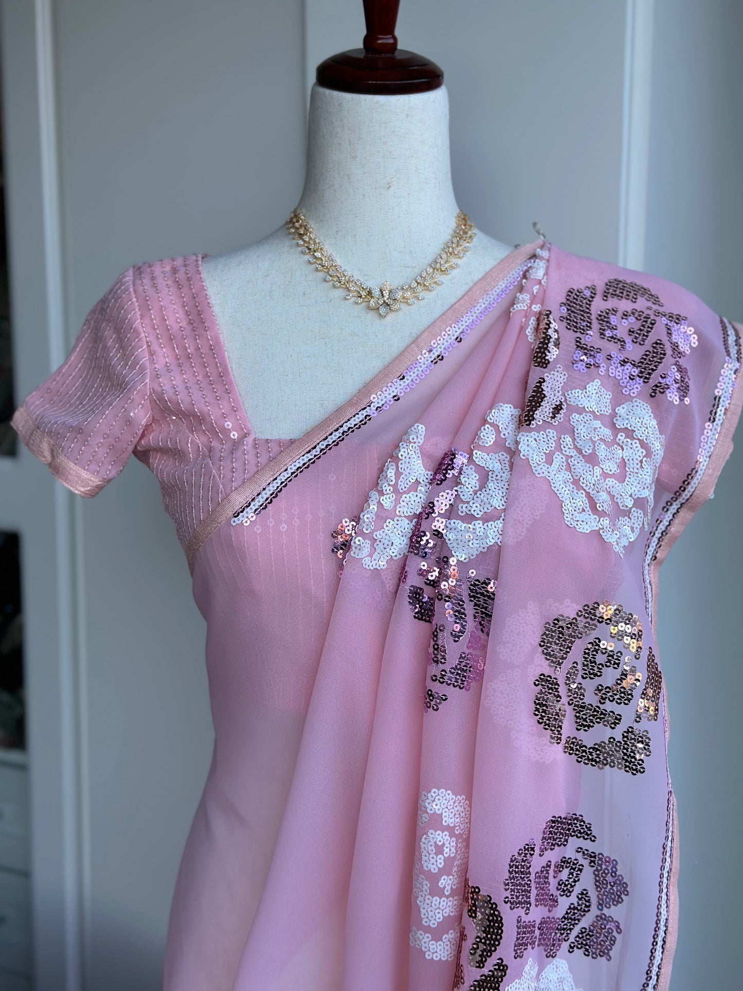 Georgette Sequin Saree |  Party Wear Saree | Gift Saree