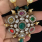 AD Victorian Pendant Pearl Nacklace With Earrings | Indian Traditional Jewelry