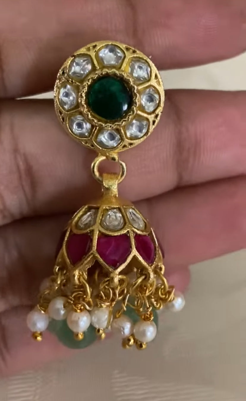 Jadau Kundan Necklace With Jumkis | Indian Necklace