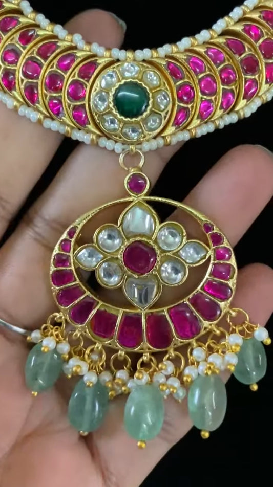 Jadau Kundan Necklace With Jumkis | Indian Necklace