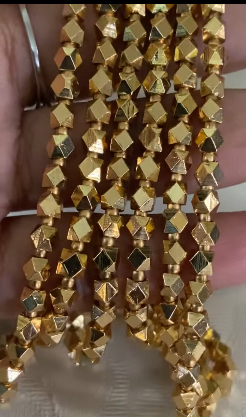 3 Layers Golden Beads Necklace With studs | Indian Necklace