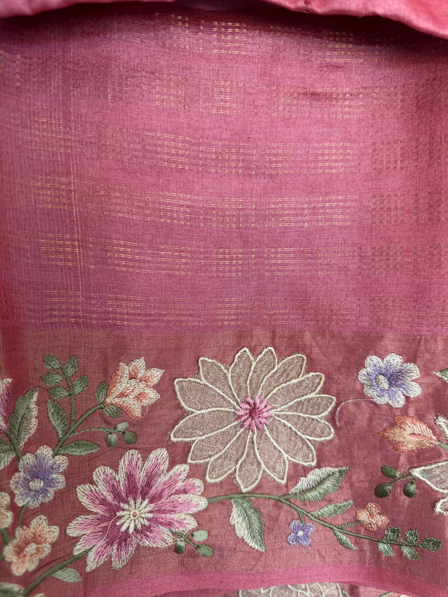 Floral Embroidery Premium Tussar Silk Saree | Partywear Saree | Sarees in USA