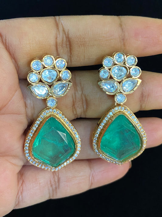 Moissanite Polki Earrings | Indian Jewelry In USA