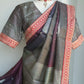 Pure Tussar Embroidery Lace Border Saree |  Party wear saree | Sarees in USA