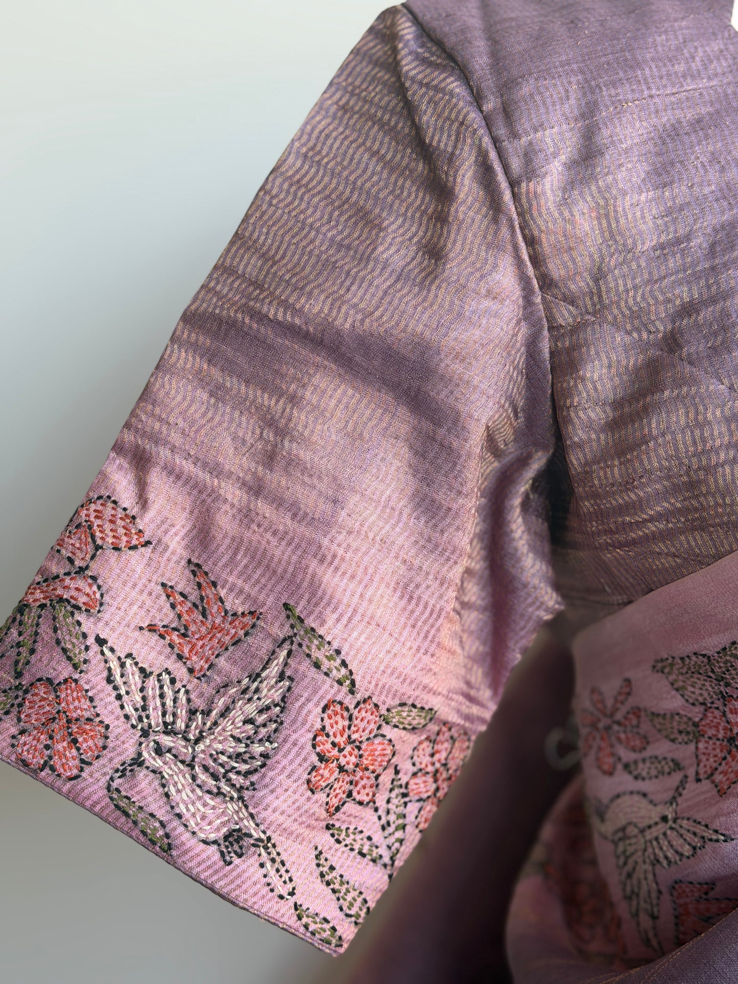 Tussar kantha Work Saree |  Party wear saree | Hand Embroidery Sarees in USA