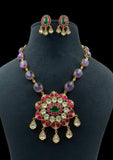Natural stones Fusion Necklace | Indian Jewelry | Statement necklace