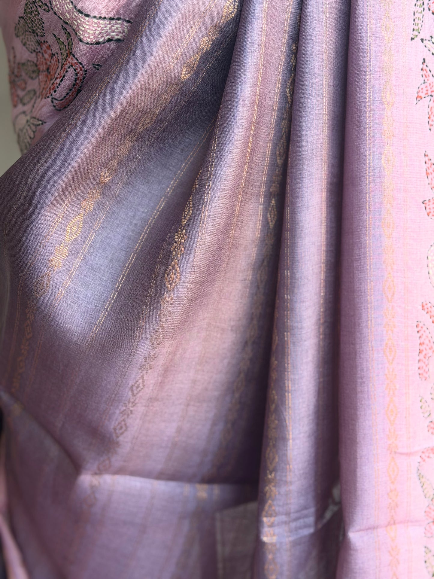 Tussar kantha Work Saree |  Party wear saree | Hand Embroidery Sarees in USA