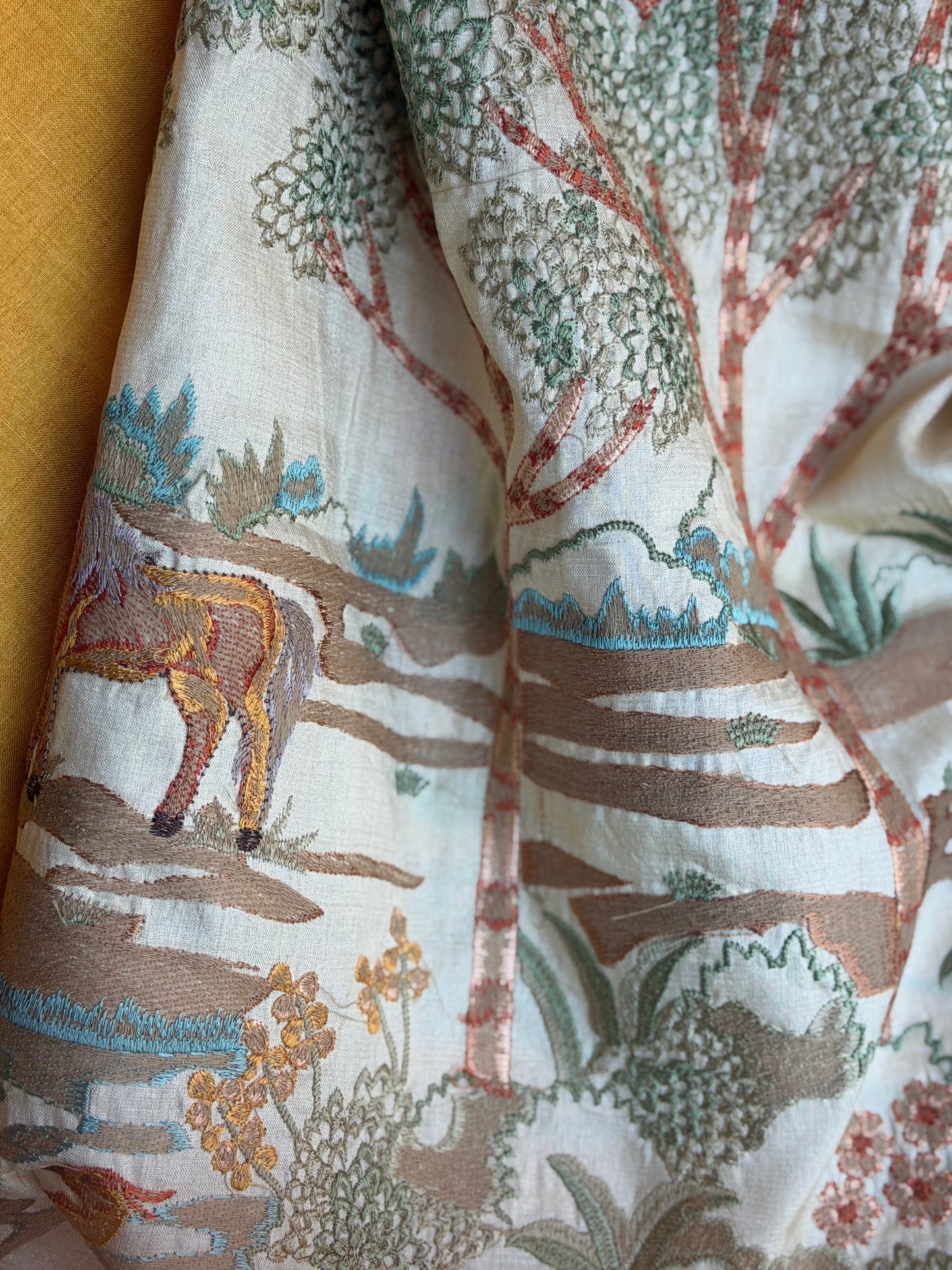 Tussar Designer Pallu Saree |  Party wear saree | Hand Embroidery Sarees in USA