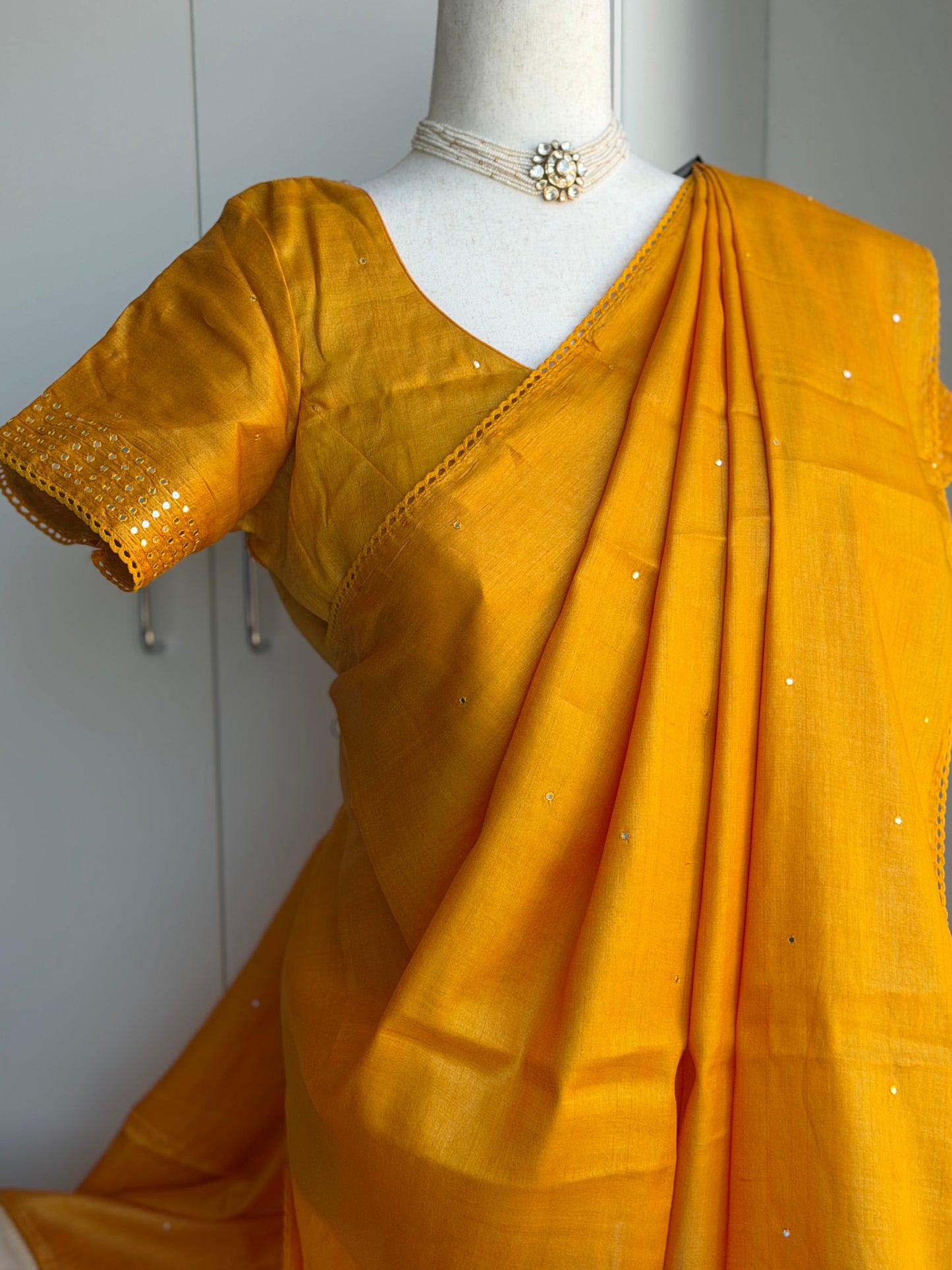 Tussar Designer Pallu Saree |  Party wear saree | Hand Embroidery Sarees in USA