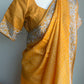 Pure Tussar Hand Work Bandini Saree | Indian Sarees In USA | Mustard Color saree