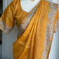 Pure Tussar Hand Work Bandini Saree | Indian Sarees In USA | Mustard Color saree
