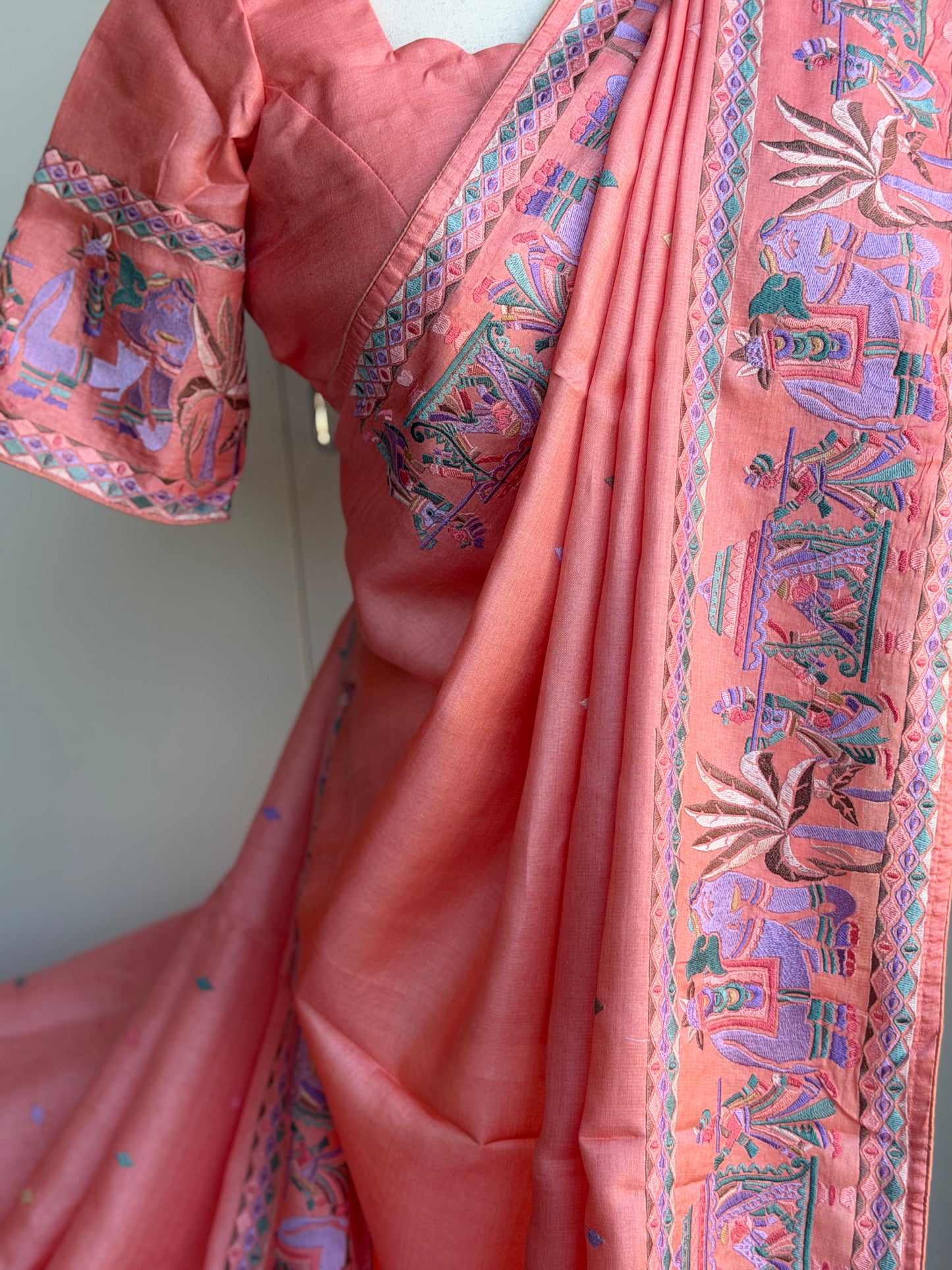 Pure Tussar Silk Embroidery Saree | Partywear Saree | Sarees in USA