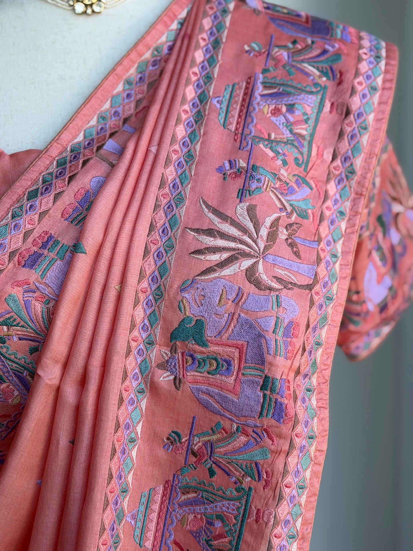 Pure Tussar Silk Embroidery Saree | Partywear Saree | Sarees in USA