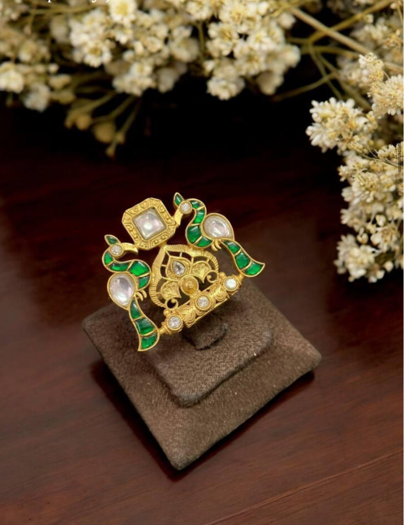 Jadau Kundan Finger Ring | Adjustable Finger Ring
