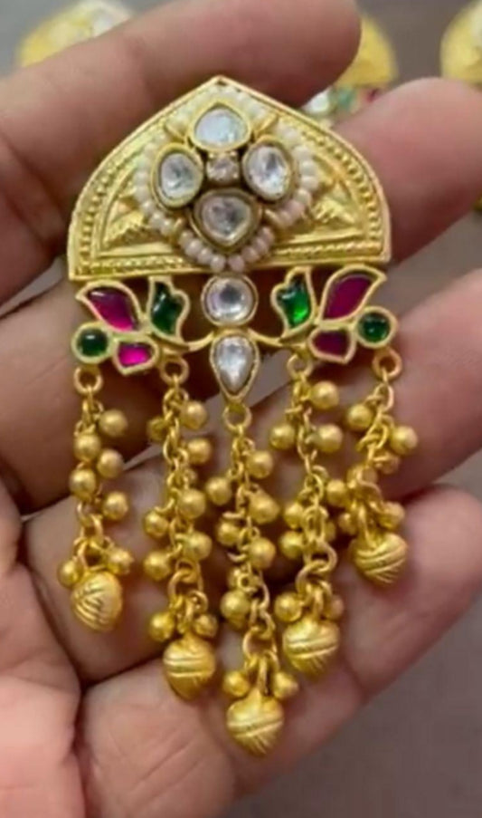 Antique Polki Kundan Earrings | Indian Earrings
