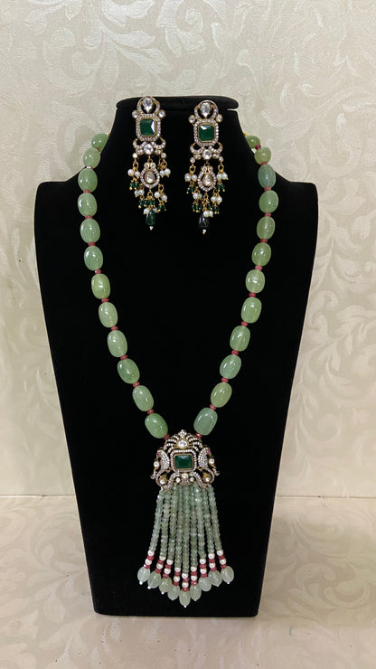 Victorian Pendant  Beads necklace With Earrings | Indian Jewelry in USA