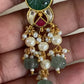 Ahmedabadi Kundan & Green Beads Necklace | Latest Necklace