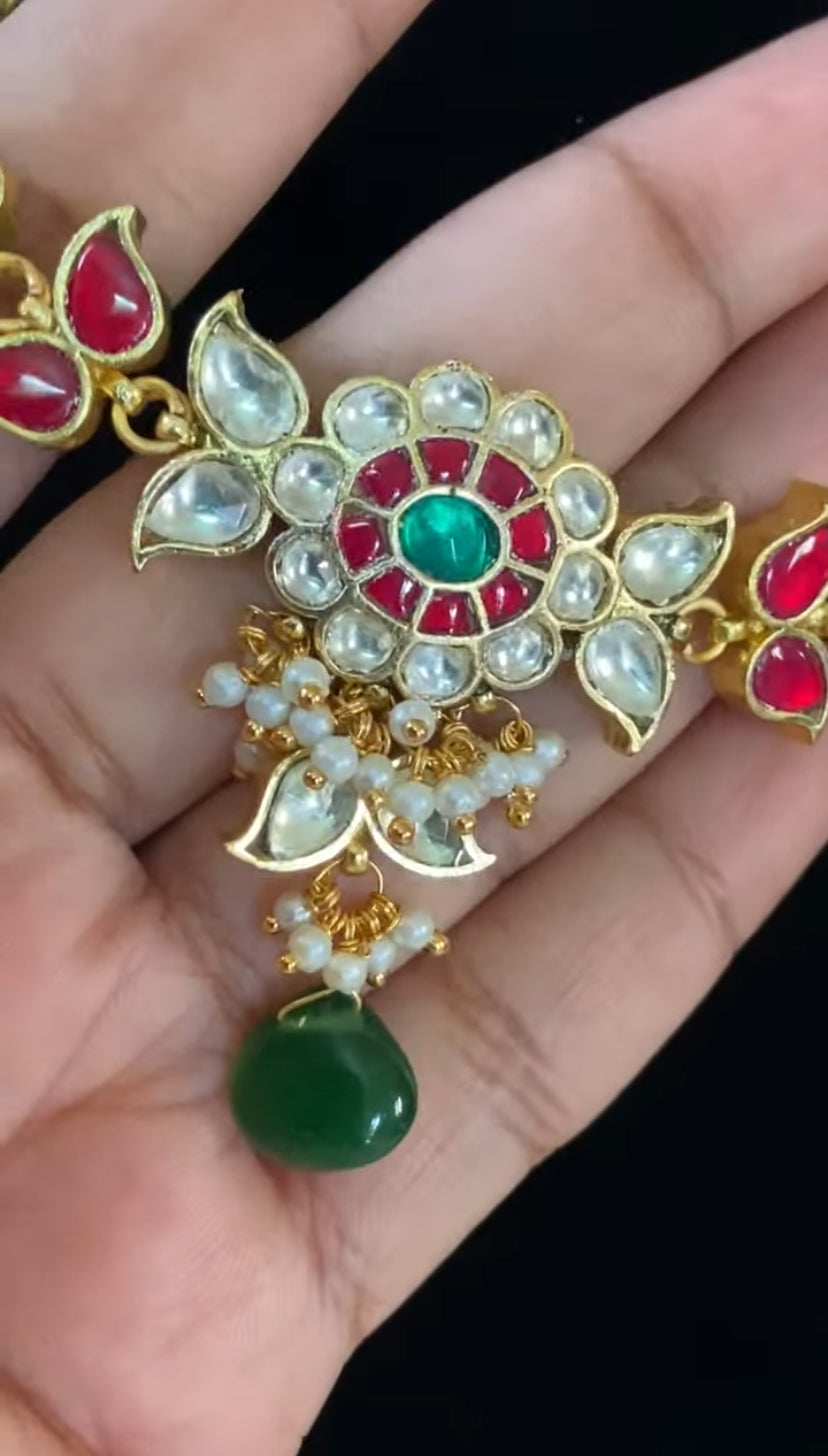 Jadau Kundan Choker With Earrings | Indian traditional jewelry