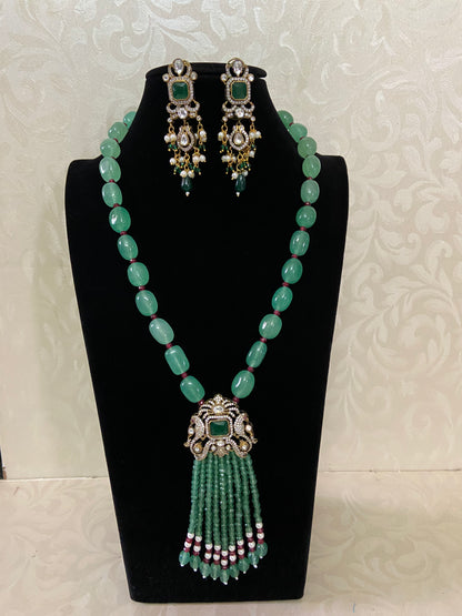 Victorian Pendant  Beads necklace With Earrings | Indian Jewelry in USA