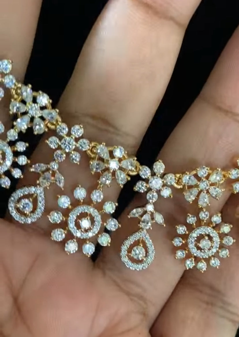 American Diamond Necklace With Earrings | Indian Jewelry In USA