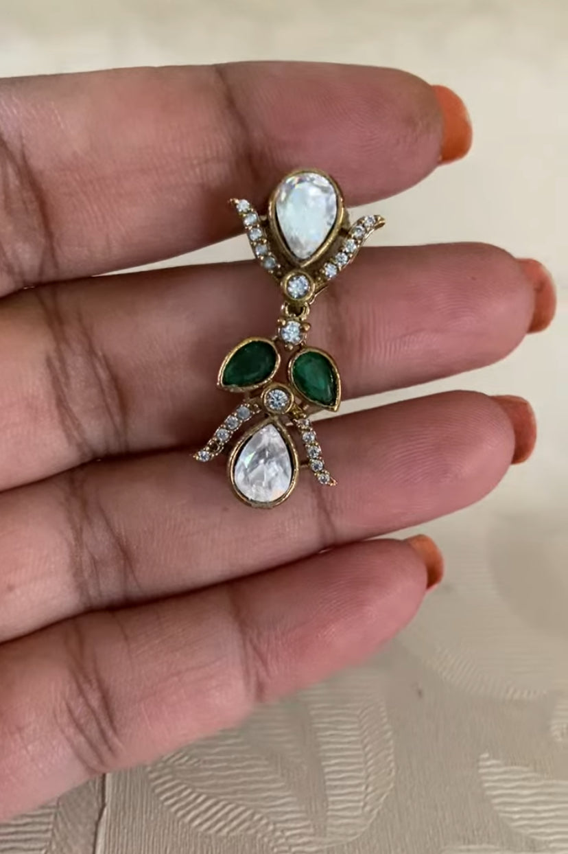 Victorian AD Polki Necklace With Earrings | Indian Necklace