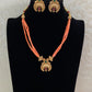Antique Pendant Coral Necklace With Studs | Indian Beads Jewelry