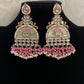 Pink Meenakari  & Kundan Earrings | Designer Earrings