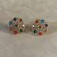 Multicolour & AD Big Size Studs | Indian Earrings | Gift Idea | Navratan Earrings