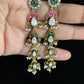 Long RubyGreen AD Earrings