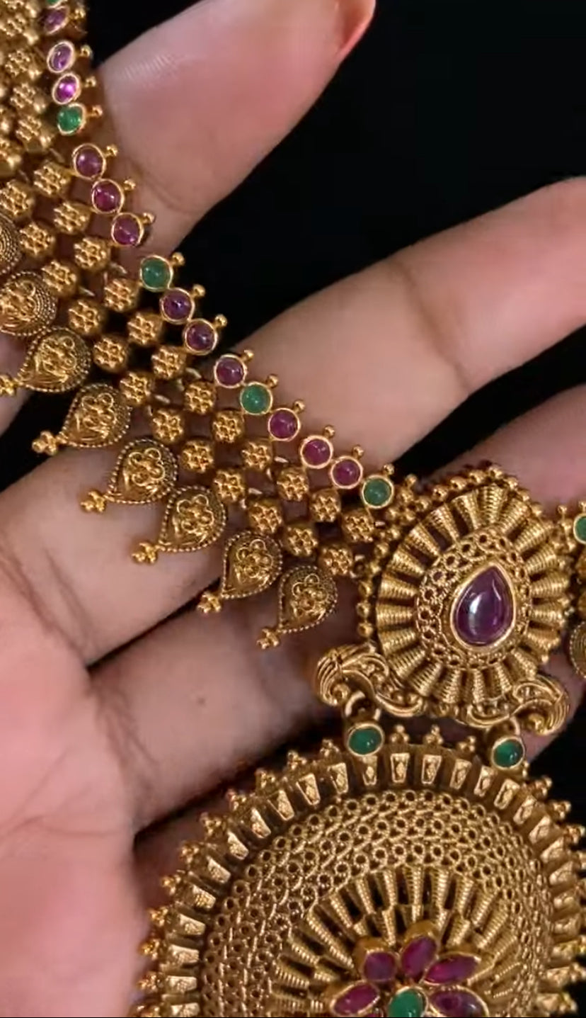 Antique Traditional Necklace With Jumkis | Indian Necklace In USA