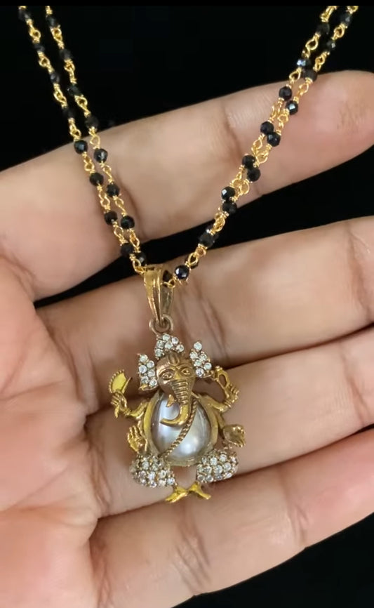 Ganesh Pendant Mangalasutra |  Traditional Mangalasutra