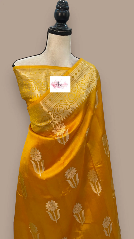 Pure Raw Mango Saree With Blouse