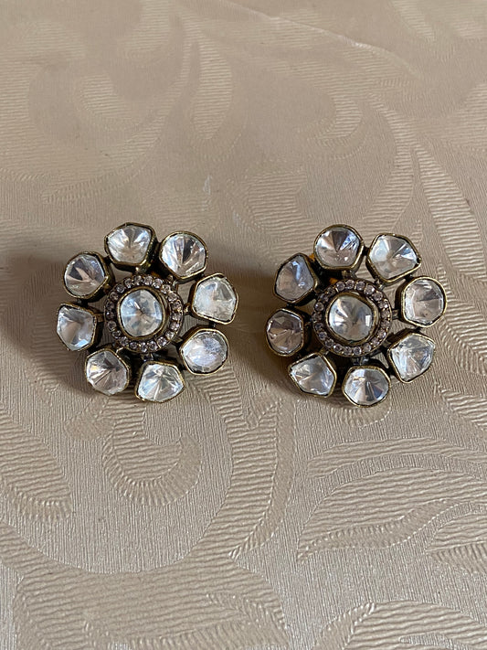 Victorian moissanite Studs Earrings  | Indian jewelry in USA