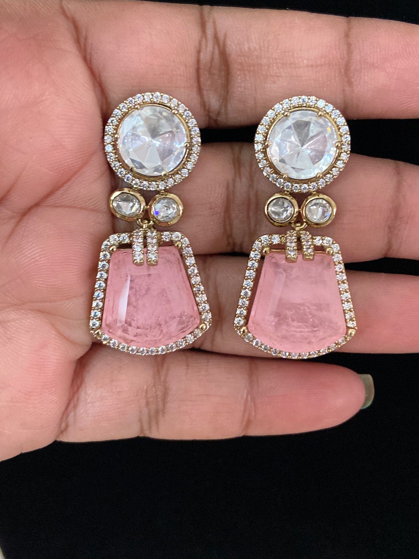 Mehandi Plating Kundan Earrings | Indian Jewelry In USA