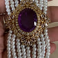 CZ Kundan  Pearl Choker Set | Antique Indian Necklace